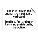 Rauchen, Feuer und offenes Licht /.../ - Smoking, fire, and open flame /.../