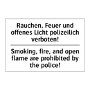 Rauchen, Feuer und offenes Licht /.../ - Smoking, fire, and open flame /.../