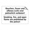 Rauchen, Feuer und offenes Licht /.../ - Smoking, fire, and open flame /.../