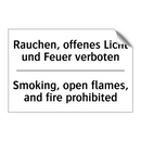 Rauchen, offenes Licht und Feuer /.../ - Smoking, open flames, and fire /.../