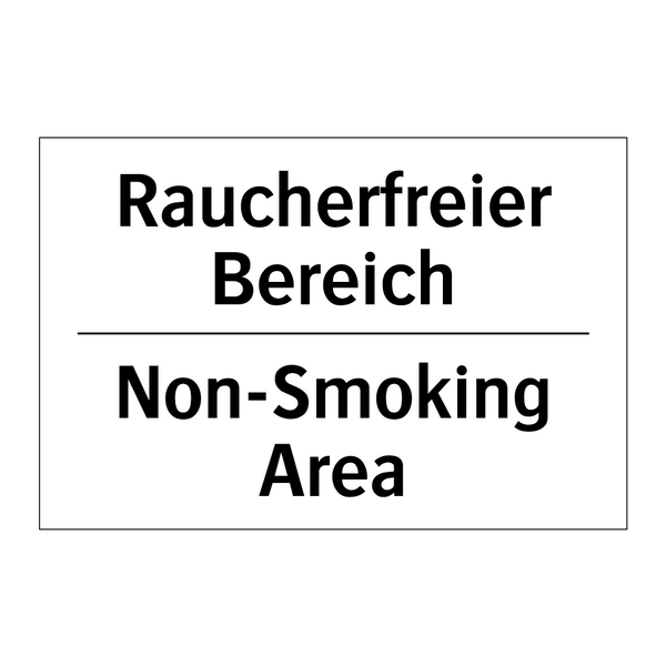 Raucherfreier Bereich - Non-Smoking Area