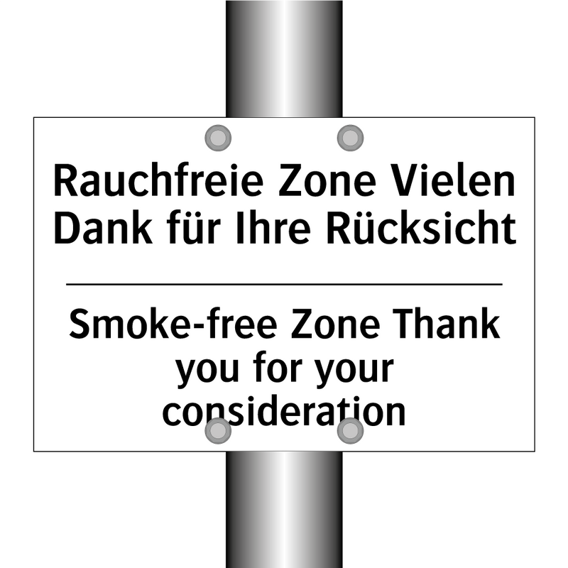 Rauchfreie Zone Vielen Dank für /.../ - Smoke-free Zone Thank you for /.../