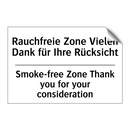 Rauchfreie Zone Vielen Dank für /.../ - Smoke-free Zone Thank you for /.../