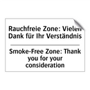 Rauchfreie Zone: Vielen Dank für /.../ - Smoke-Free Zone: Thank you for /.../