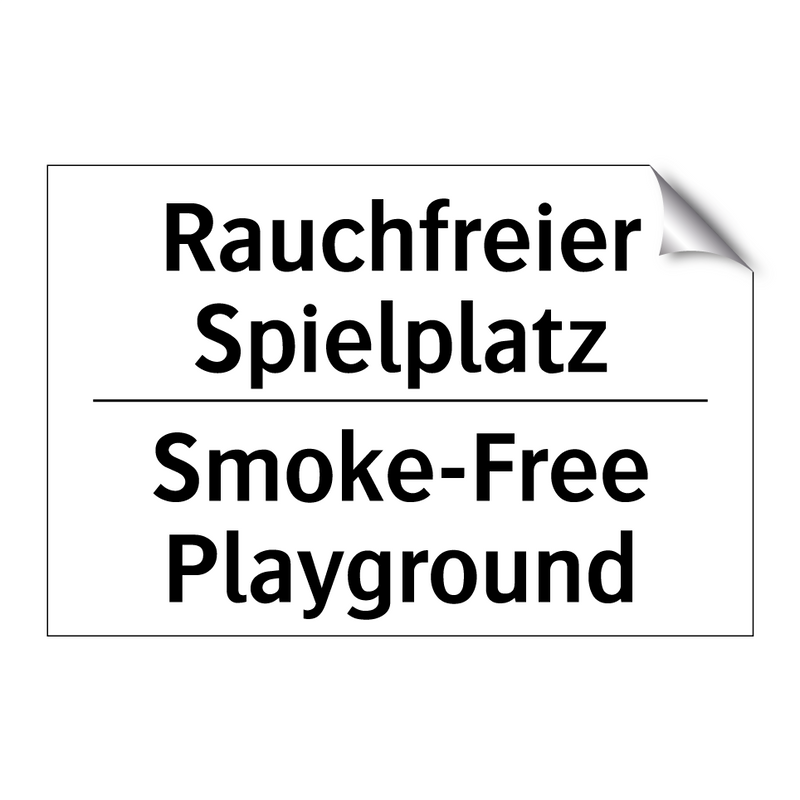 Rauchfreier Spielplatz - Smoke-Free Playground