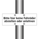 Bitte hier keine Fahrräder abstellen oder anlehnen