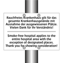 Rauchfreies Krankenhaus gilt für /.../ - Smoke-free hospital applies to /.../