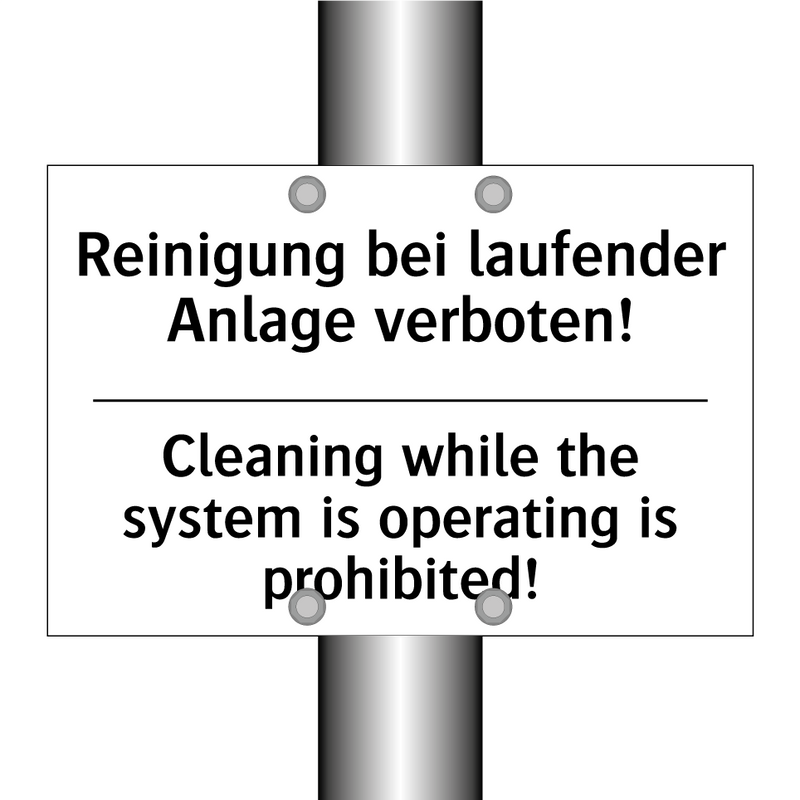 Reinigung bei laufender Anlage /.../ - Cleaning while the system is operating /.../