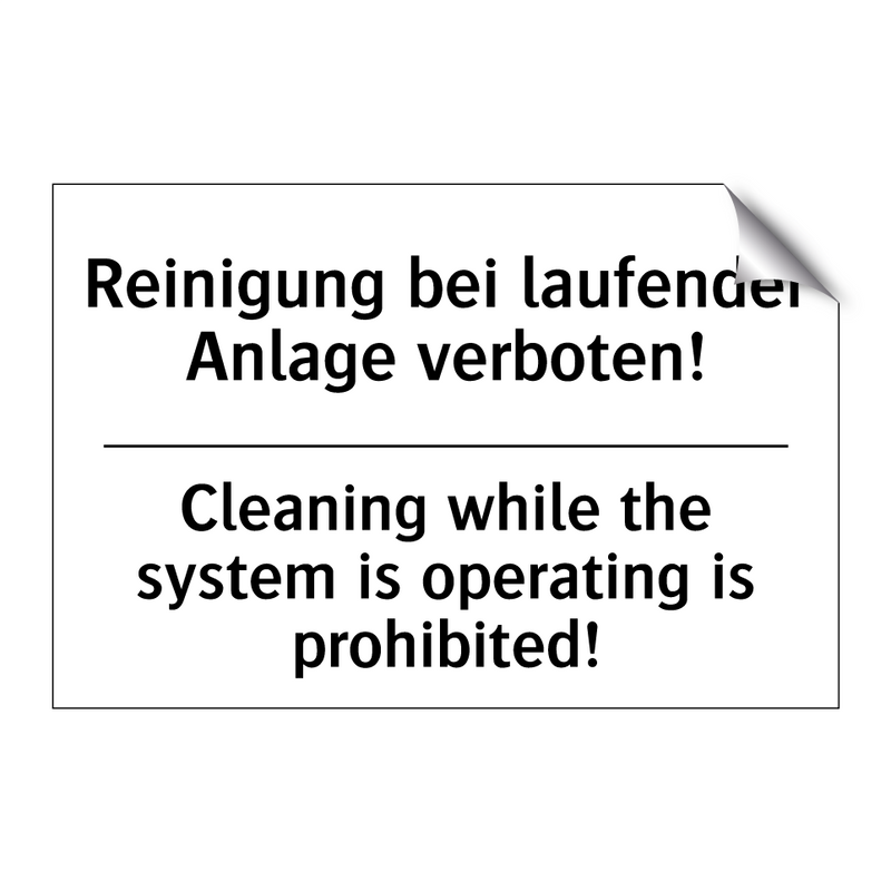 Reinigung bei laufender Anlage /.../ - Cleaning while the system is operating /.../