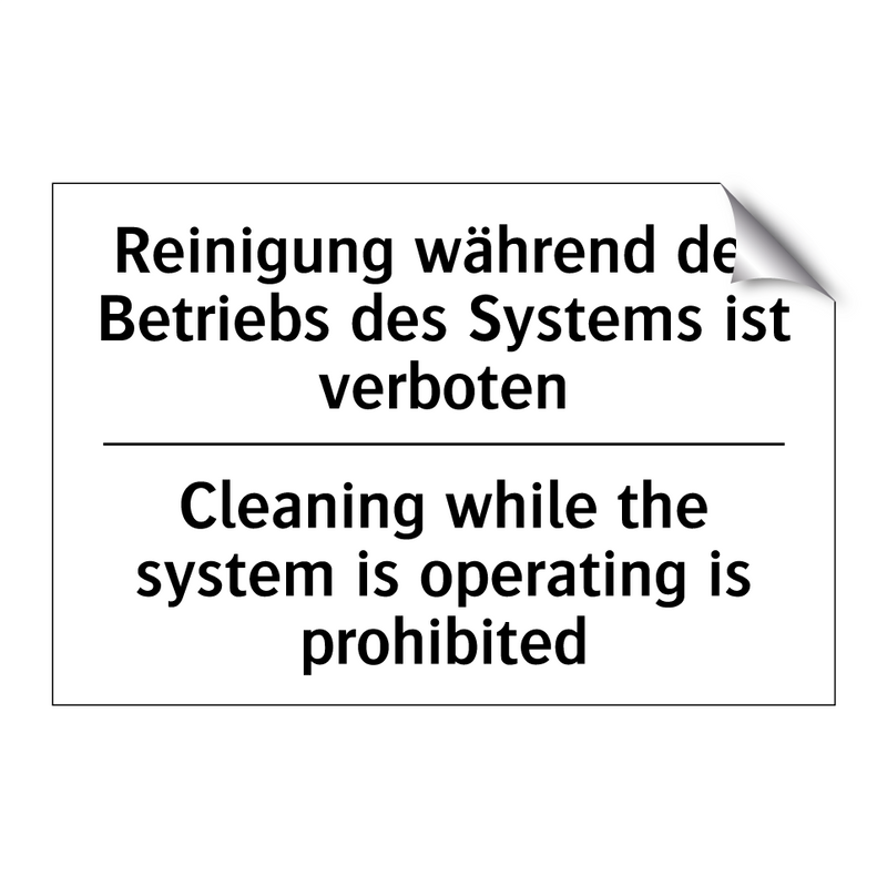 Reinigung während des Betriebs /.../ - Cleaning while the system is operating /.../