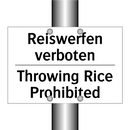 Reiswerfen verboten - Throwing Rice Prohibited