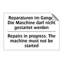 Reparaturen im Gange. Die Maschine /.../ - Repairs in progress. The machine /.../
