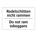 Rodelschlitten nicht rammen - Do not ram toboggans