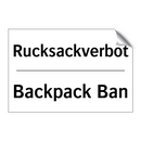 Rucksackverbot - Backpack Ban