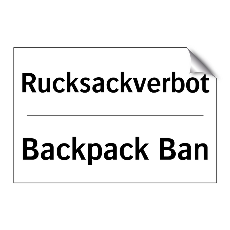 Rucksackverbot - Backpack Ban