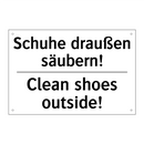 Schuhe draußen säubern! - Clean shoes outside!