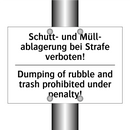 Schutt- und Müll- ablagerung bei /.../ - Dumping of rubble and trash prohibited /.../