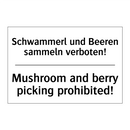 Schwammerl und Beeren sammeln /.../ - Mushroom and berry picking prohibited!/.../