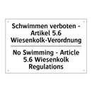Schwimmen verboten - Artikel 5.6 /.../ - No Swimming - Article 5.6 Wiesenkolk /.../