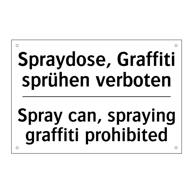 Spraydose, Graffiti sprühen verboten/.../ - Spray can, spraying graffiti prohibited/.../