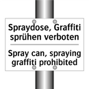 Spraydose, Graffiti sprühen verboten/.../ - Spray can, spraying graffiti prohibited/.../