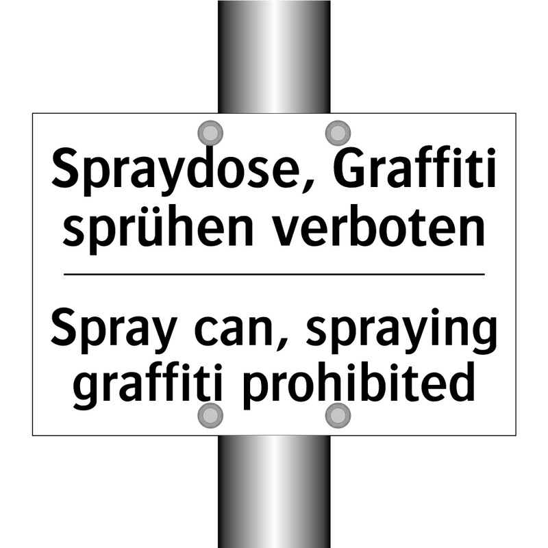 Spraydose, Graffiti sprühen verboten/.../ - Spray can, spraying graffiti prohibited/.../