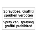 Spraydose, Graffiti sprühen verboten/.../ - Spray can, spraying graffiti prohibited/.../
