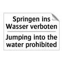 Springen ins Wasser verboten - Jumping into the water prohibited/.../