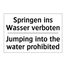 Springen ins Wasser verboten - Jumping into the water prohibited/.../
