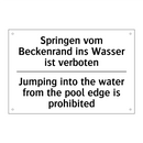 Springen vom Beckenrand ins Wasser /.../ - Jumping into the water from the /.../