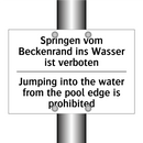 Springen vom Beckenrand ins Wasser /.../ - Jumping into the water from the /.../