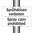 Sprühdosen verboten - Spray cans prohibited