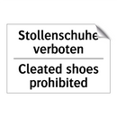 Stollenschuhe verboten - Cleated shoes prohibited