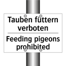 Tauben füttern verboten - Feeding pigeons prohibited