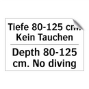 Tiefe 80-125 cm. Kein Tauchen - Depth 80-125 cm. No diving