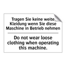 Tragen Sie keine weite Kleidung /.../ - Do not wear loose clothing when /.../