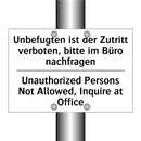 Unbefugten ist der Zutritt verboten, /.../ - Unauthorized Persons Not Allowed, /.../