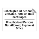 Unbefugten ist der Zutritt verboten, /.../ - Unauthorized Persons Not Allowed, /.../