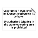 Unbefugtes Herumlungern im Kranbetriebsbereich /.../ - Unauthorized loitering in the /.../