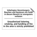Unbefugtes Herumlungern, Rauchen /.../ - Unauthorized loitering, smoking, /.../