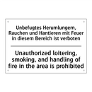 Unbefugtes Herumlungern, Rauchen /.../ - Unauthorized loitering, smoking, /.../