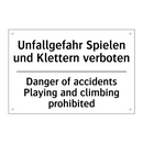 Unfallgefahr Spielen und Klettern /.../ - Danger of accidents Playing and /.../