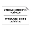 Unterwassertauchen verboten - Underwater diving prohibited