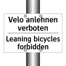 Velo anlehnen verboten - Leaning bicycles forbidden
