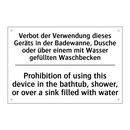 Verbot der Verwendung dieses Geräts /.../ - Prohibition of using this device /.../