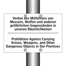Verbot des Mitführens von Messern, /.../ - Prohibition Against Carrying Knives, /.../