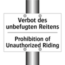 Verbot des unbefugten Reitens - Prohibition of Unauthorized Riding/.../