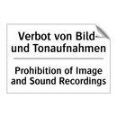 Verbot von Bild- und Tonaufnahmen/.../ - Prohibition of Image and Sound /.../