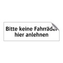 Bitte keine Fahrräder hier anlehnen