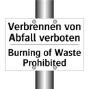 Verbrennen von Abfall verboten - Burning of Waste Prohibited